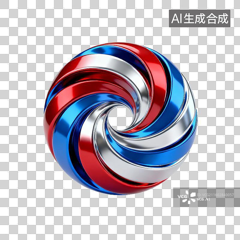 【AI数字艺术】多彩金属质感螺旋立体物图片素材