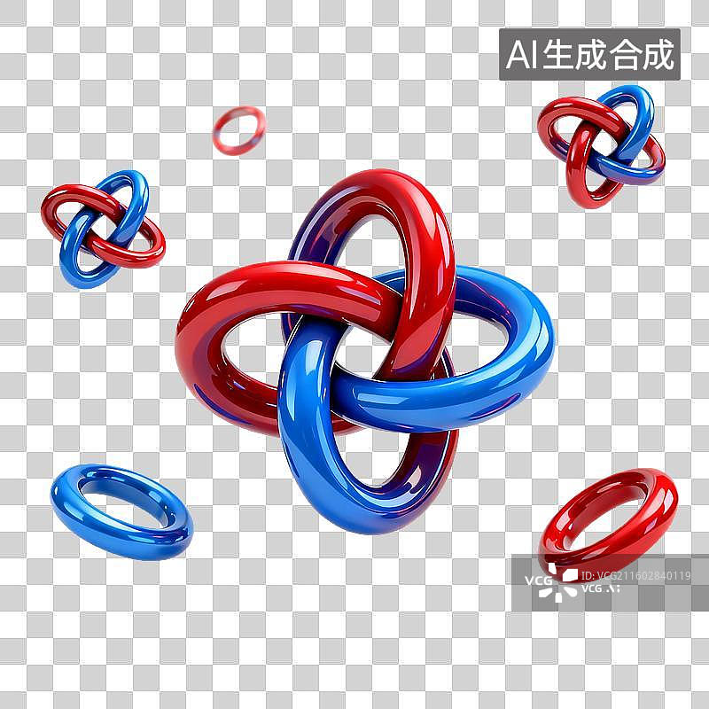 【AI数字艺术】色彩斑斓的连环几何图案图片素材