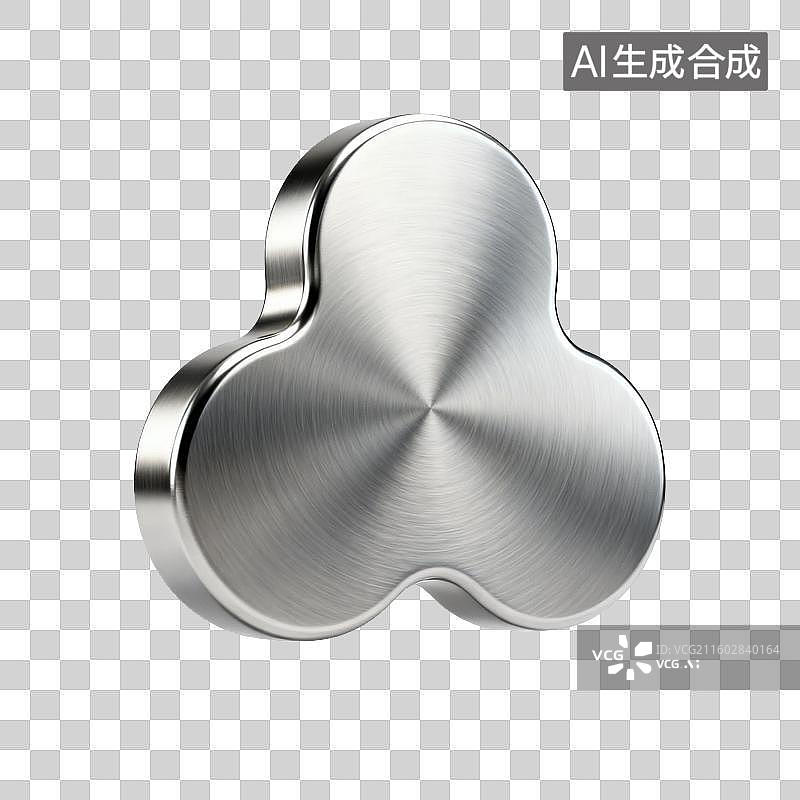 【AI数字艺术】三形状金属质感物体图片素材