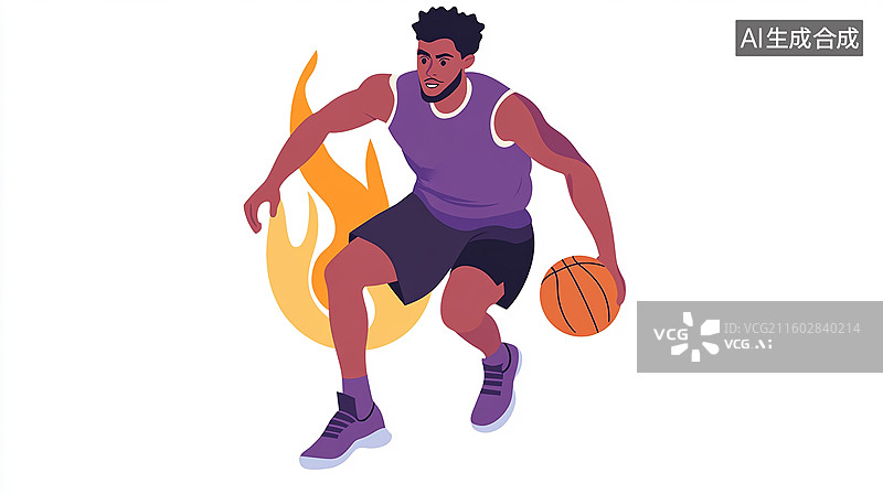 【AI数字艺术】篮球运动员运球动画素材图片素材