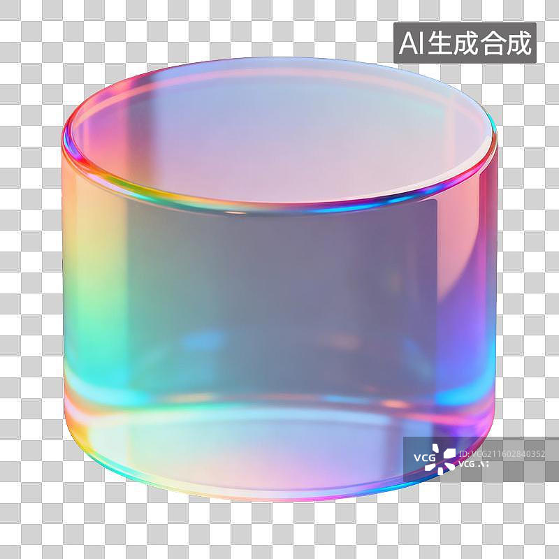 【AI数字艺术】彩色透明圆柱体物体图片素材