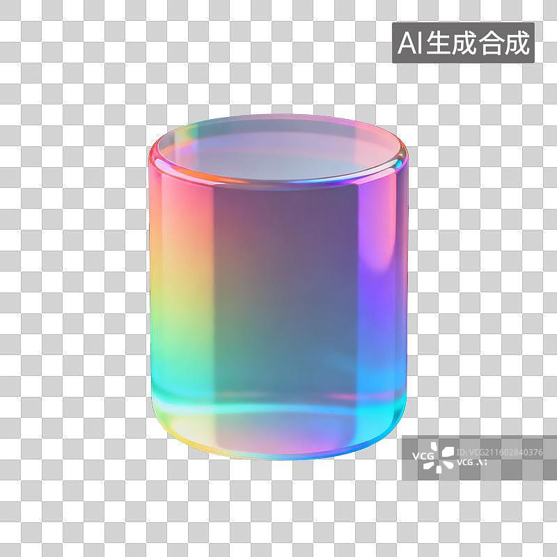 【AI数字艺术】色彩斑斓的渐变圆柱物体图片素材