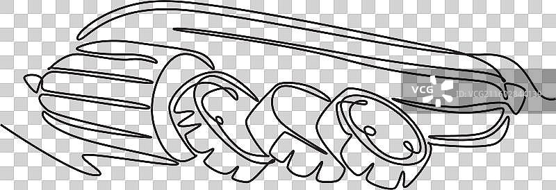 整体和切片的单线条画图片素材