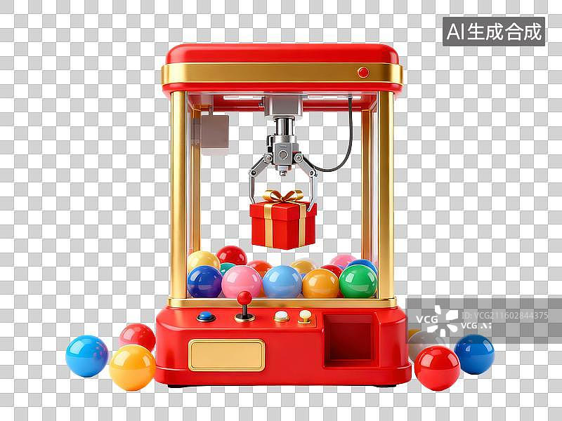 【AI数字艺术】抓娃娃游戏机电商促销元素插画图片素材