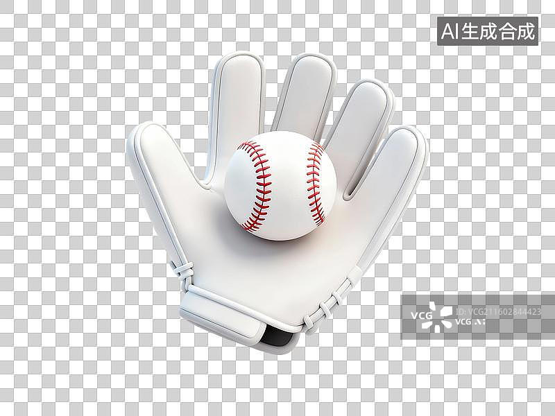 【AI数字艺术】棒球手套卡通元素插画图片素材