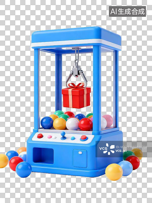 【AI数字艺术】抓娃娃游戏机电商促销元素插画图片素材