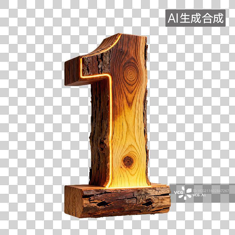 【AI数字艺术】3D木纹年轮立体数字元素图片素材