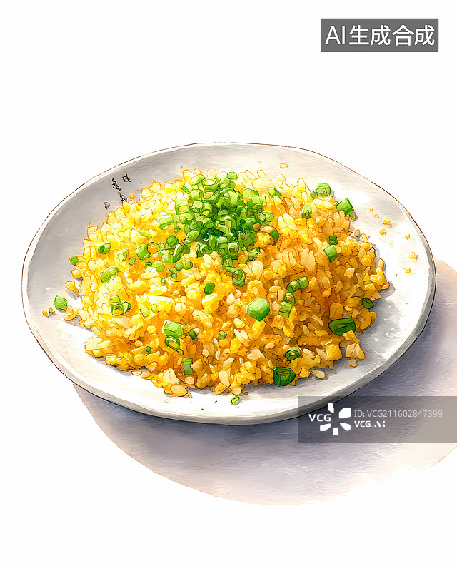 【AI数字艺术】中国蛋炒饭美食插图图片素材