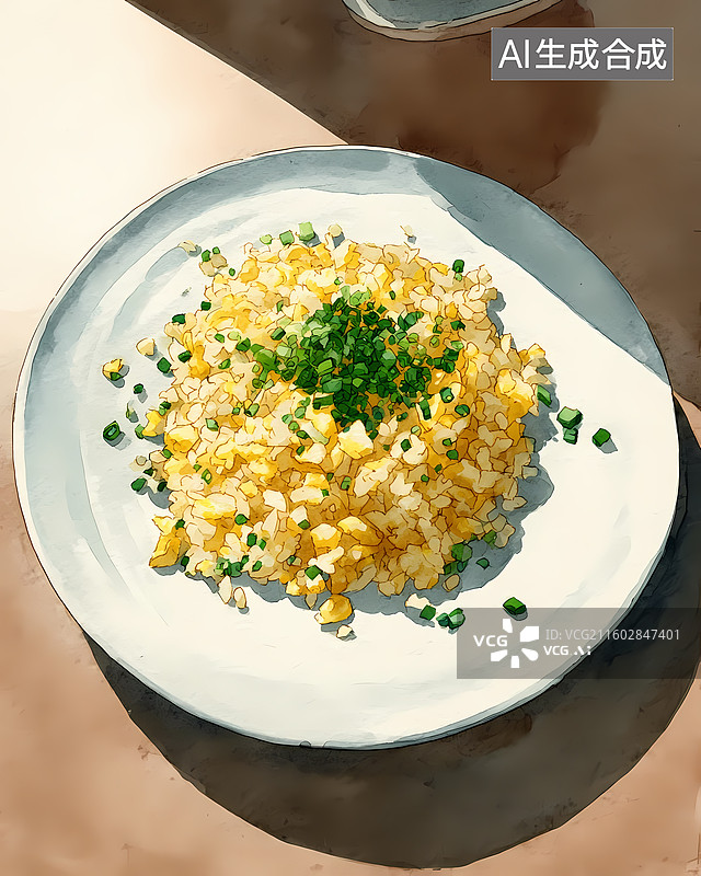 【AI数字艺术】中国蛋炒饭美食插图图片素材
