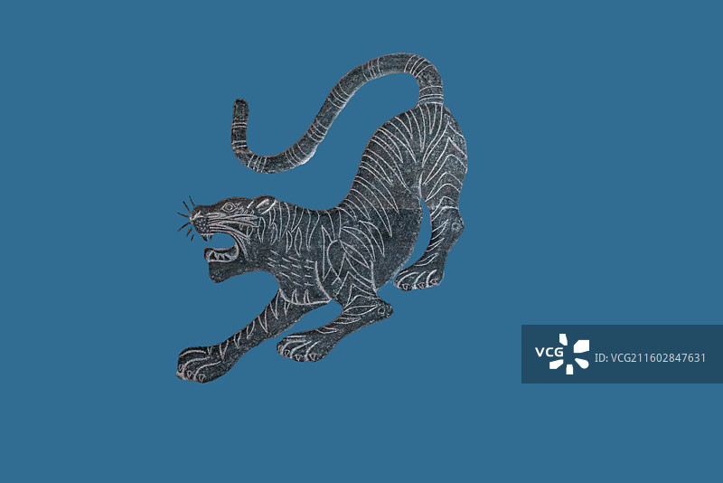 传统文化，十二生肖动物浮雕像，虎图片素材