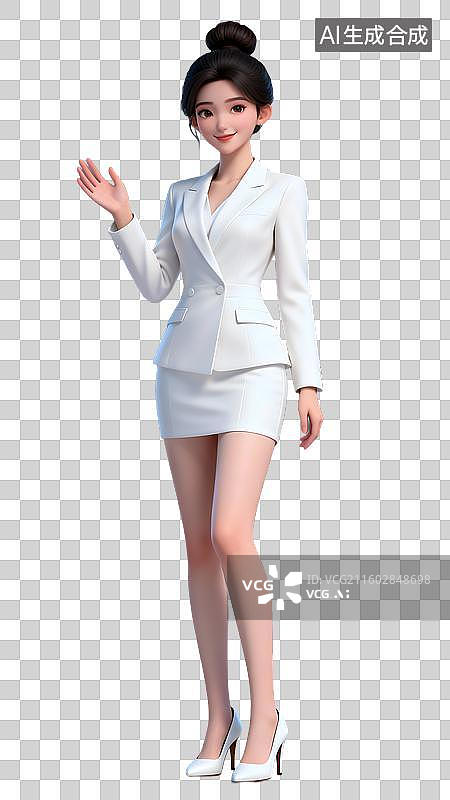【AI数字艺术】透明通道免扣 公司前台 商务女性图片素材