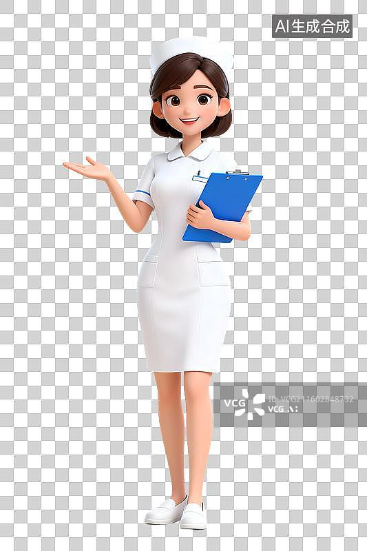 【AI数字艺术】透明通道免扣 女护士图片素材
