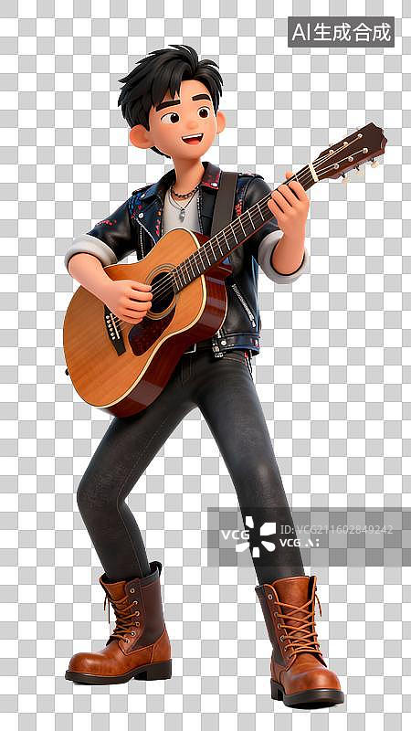 【AI数字艺术】透明通道免扣 吉他手图片素材