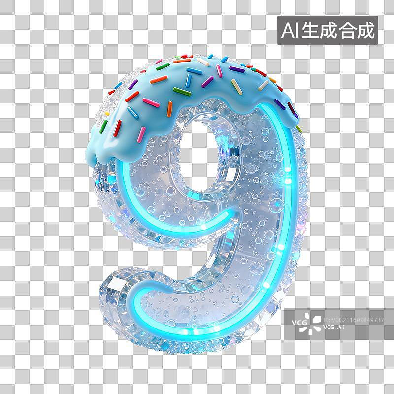 【AI数字艺术】3D水晶糖果味糖霜甜美梦幻立体数字元素图片素材