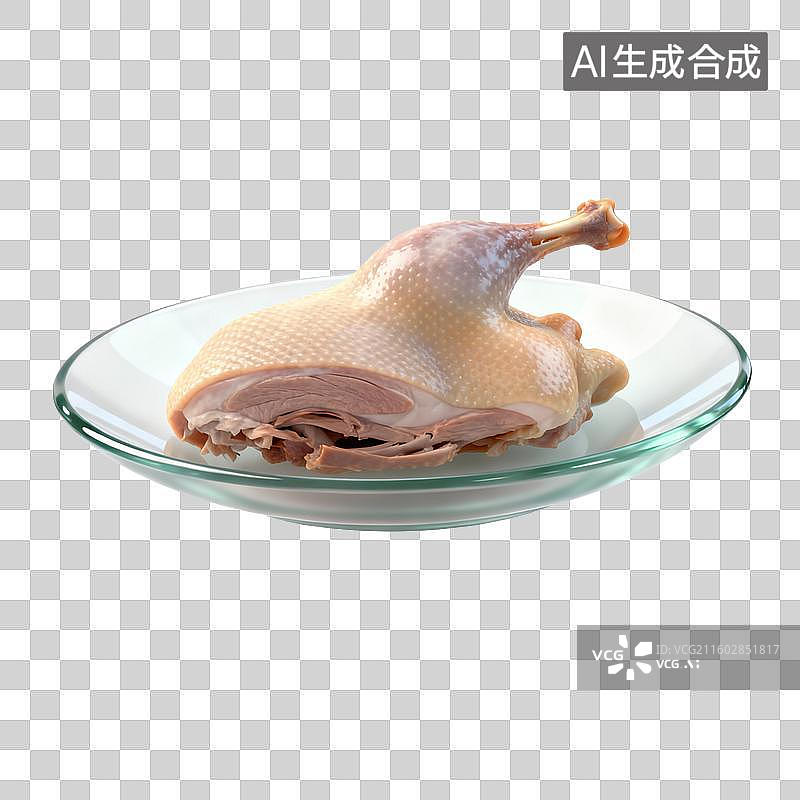 【AI数字艺术】玻璃碗中的鸭肉肉块图片素材
