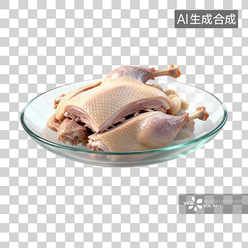 【AI数字艺术】玻璃碗中的鸭肉肉块图片素材