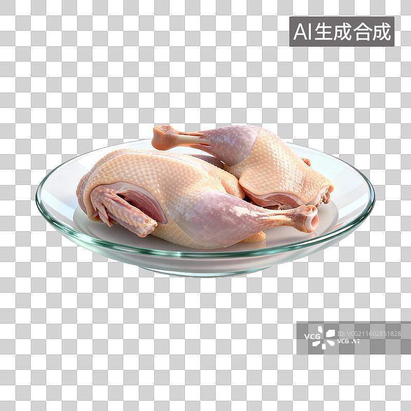 【AI数字艺术】玻璃碗中的鸭肉肉块图片素材