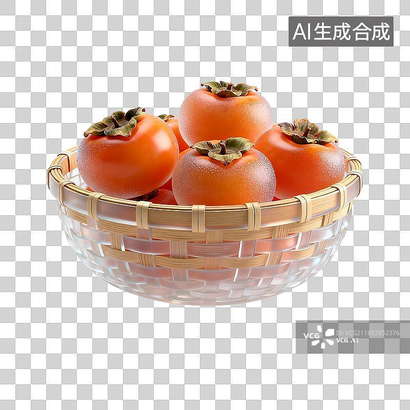 【AI数字艺术】一筐柿子图片素材