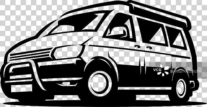 露营车 单色艺术 隔离图片素材