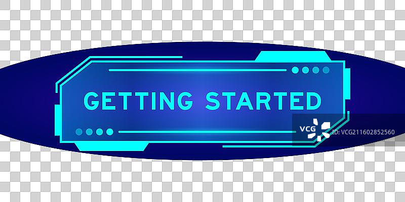 未来感抬头显示横幅，带有“获取”字样图片素材