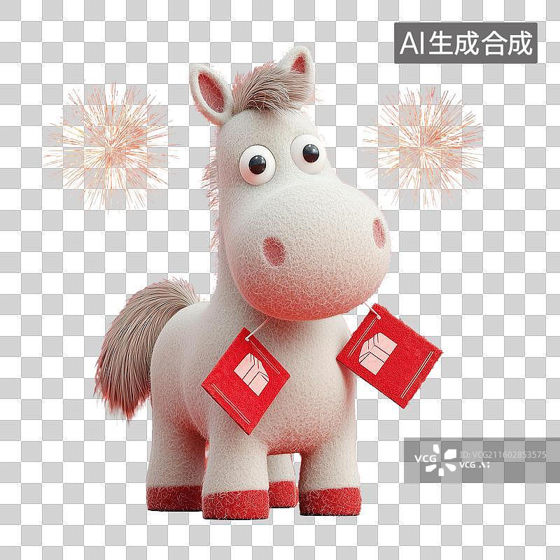 【AI数字艺术】3D萌马新年贺岁图图片素材