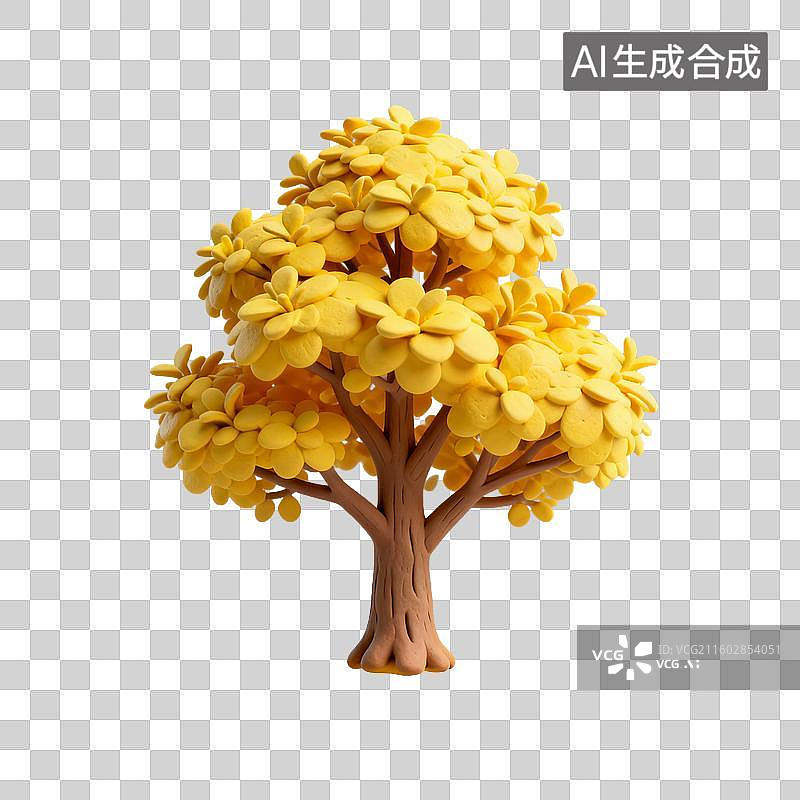 【AI数字艺术】粘土风格的树模型图片素材