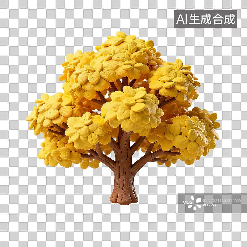 【AI数字艺术】粘土风格的树模型图片素材