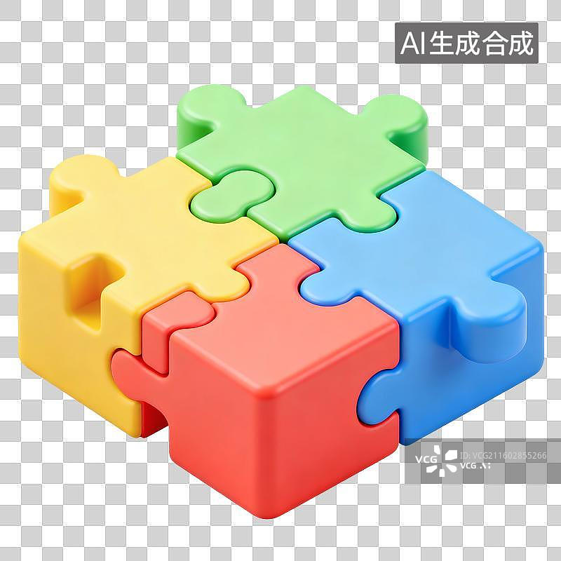 【AI数字艺术】拼图插画图片素材