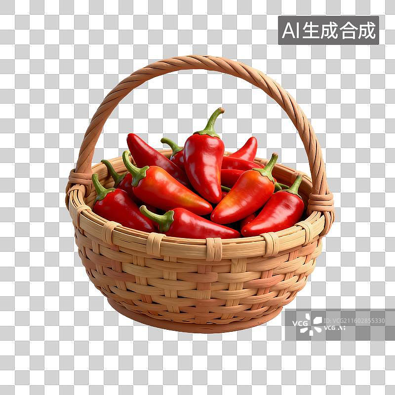 【AI数字艺术】一筐粘土风格的辣椒图片素材