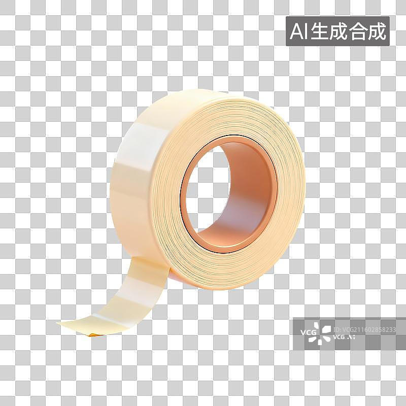 【AI数字艺术】3D渲染，胶带，透明胶，文具，办公用品，免抠元素图片素材