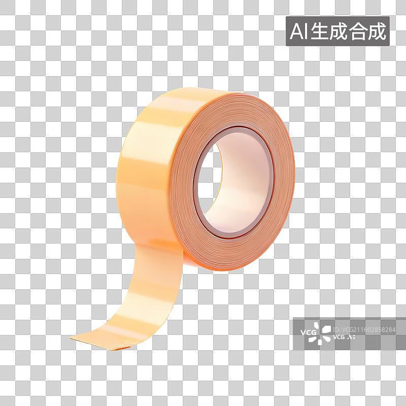 【AI数字艺术】3D渲染，胶带，透明胶，文具，办公用品，免抠元素图片素材