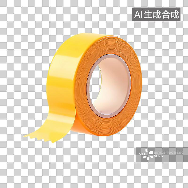 【AI数字艺术】3D渲染，胶带，透明胶，文具，办公用品，免抠元素图片素材