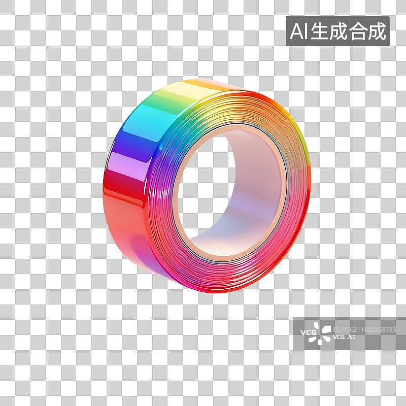 【AI数字艺术】3D渲染，胶带，透明胶，文具，办公用品，免抠元素图片素材