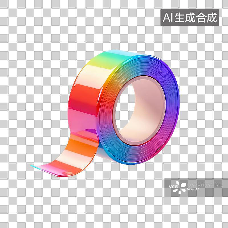 【AI数字艺术】3D渲染，胶带，透明胶，文具，办公用品，免抠元素图片素材