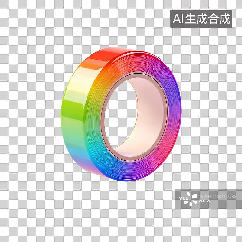 【AI数字艺术】3D渲染，胶带，透明胶，文具，办公用品，免抠元素图片素材