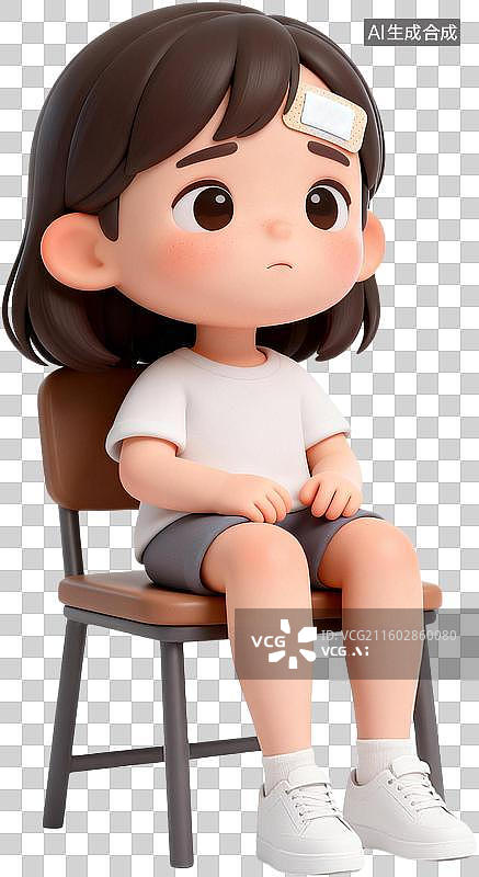 【AI数字艺术】卡通3D医疗健康儿童生病医生诊断日常预防插画元素图片素材