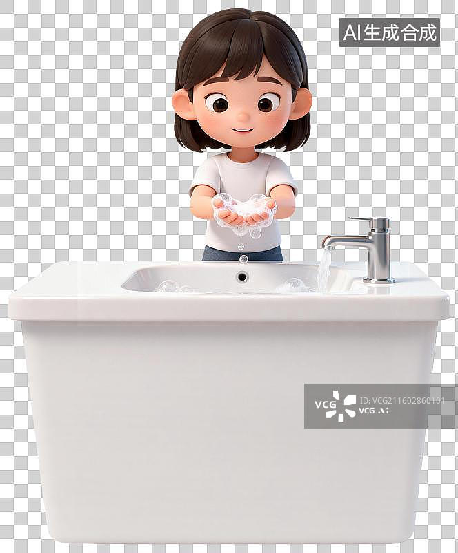 【AI数字艺术】卡通3D医疗健康儿童生病医生诊断日常预防插画元素图片素材