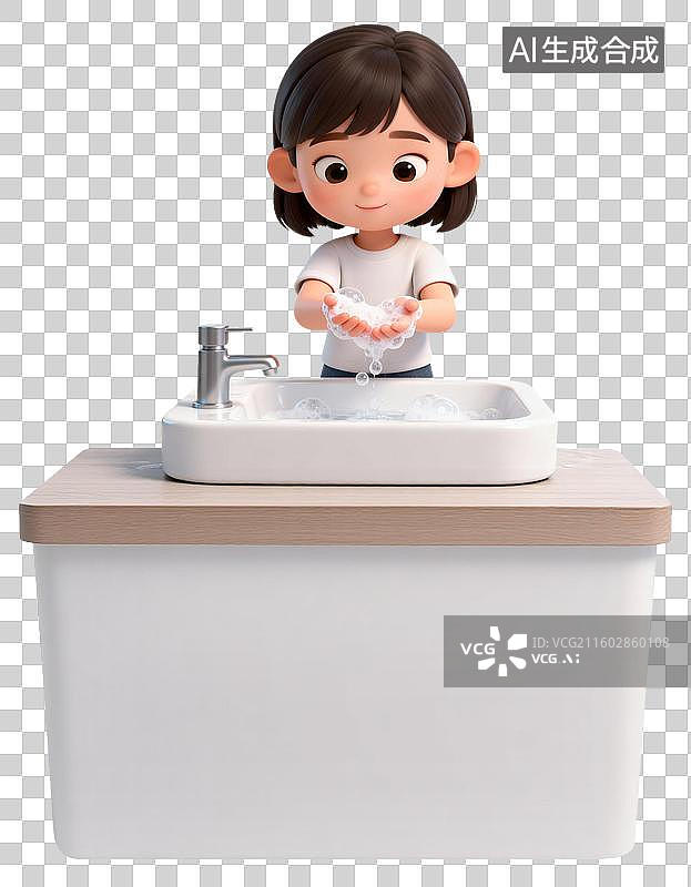 【AI数字艺术】卡通3D医疗健康儿童生病医生诊断日常预防插画元素图片素材