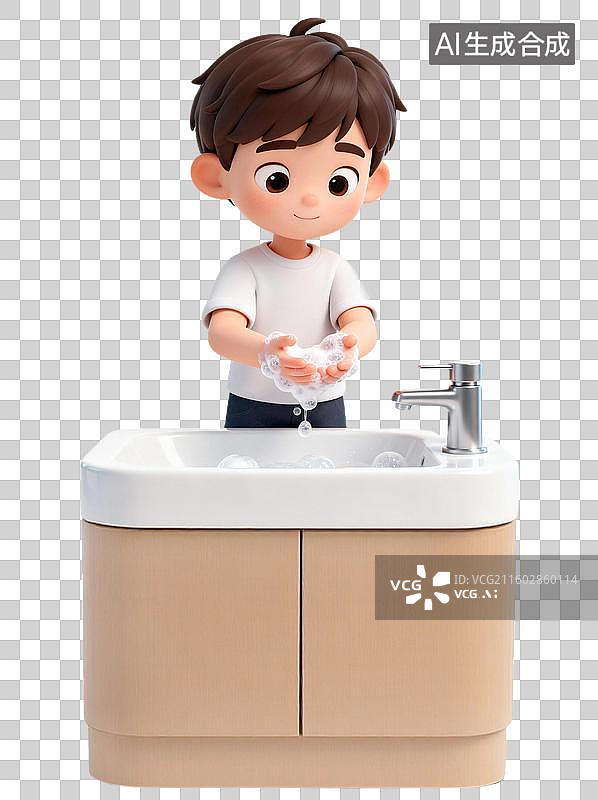 【AI数字艺术】卡通3D医疗健康儿童生病医生诊断日常预防插画元素图片素材