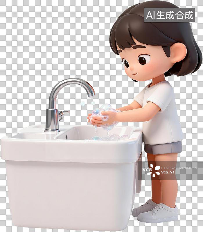 【AI数字艺术】卡通3D医疗健康儿童生病医生诊断日常预防插画元素图片素材