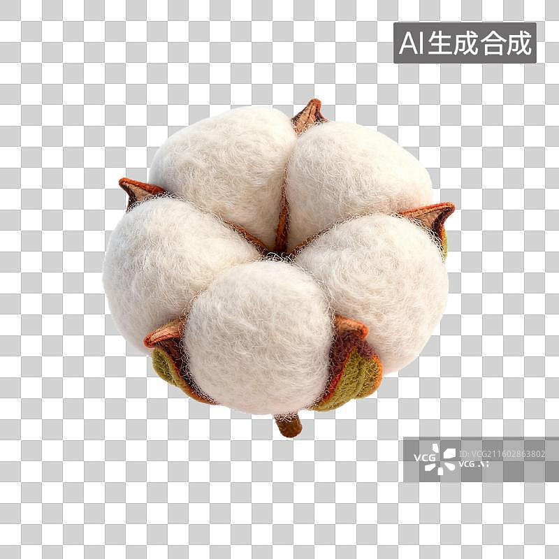 【AI数字艺术】毛毡风格的棉花图片素材
