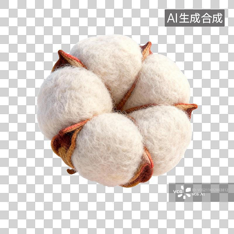 【AI数字艺术】毛毡风格的棉花图片素材