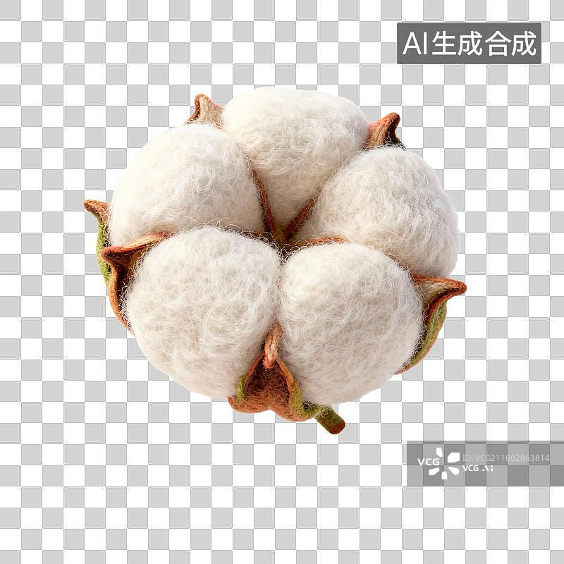 【AI数字艺术】毛毡风格的棉花图片素材