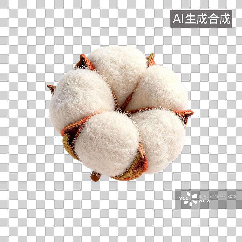 【AI数字艺术】毛毡风格的棉花图片素材