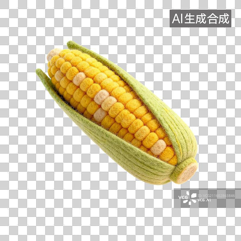 【AI数字艺术】手工毛毡玉米特写图片素材