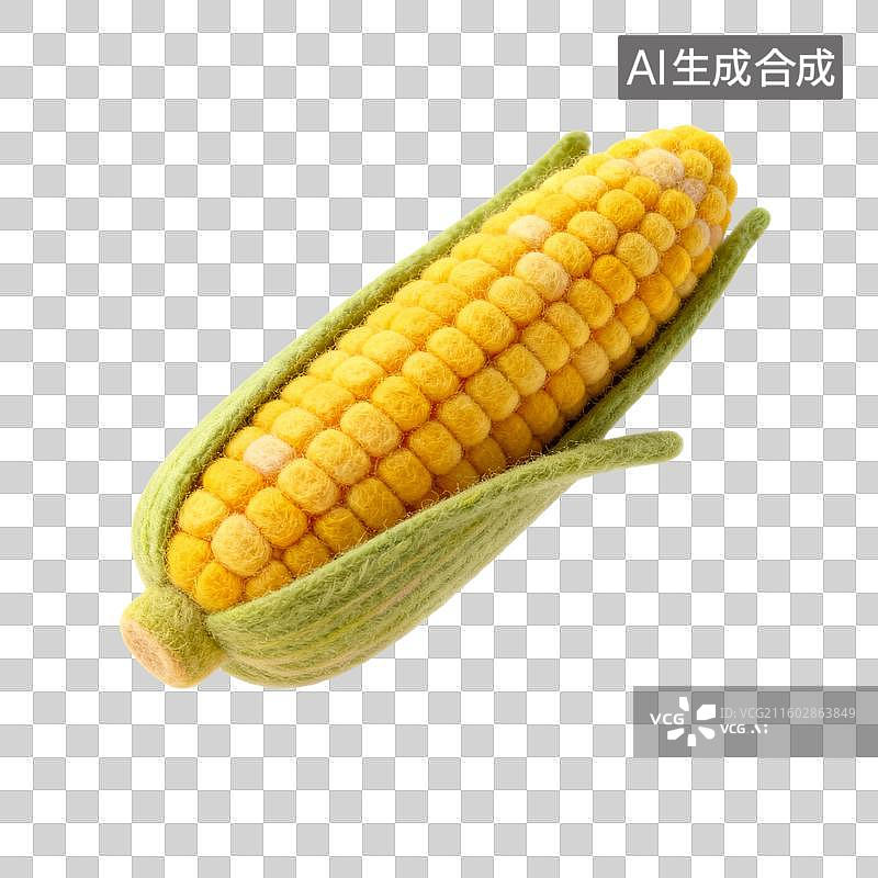 【AI数字艺术】手工毛毡玉米特写图片素材