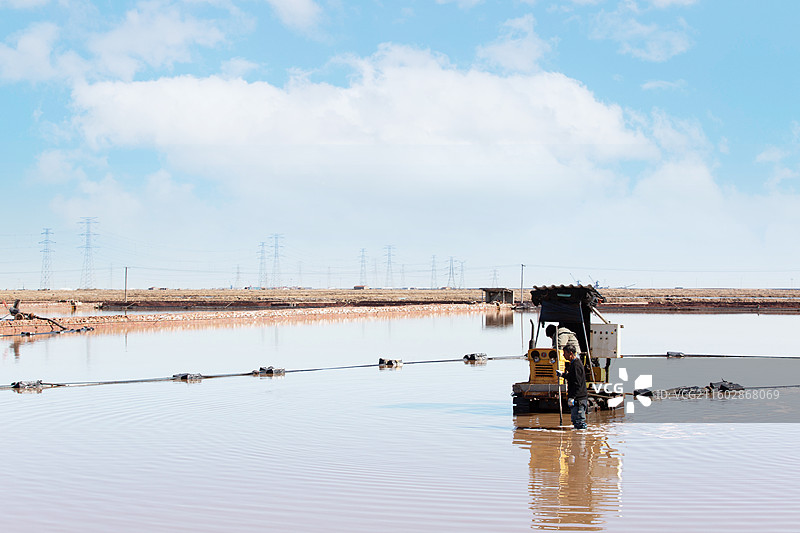 河北省沧州市海兴县“海兴盐场”风光图片素材