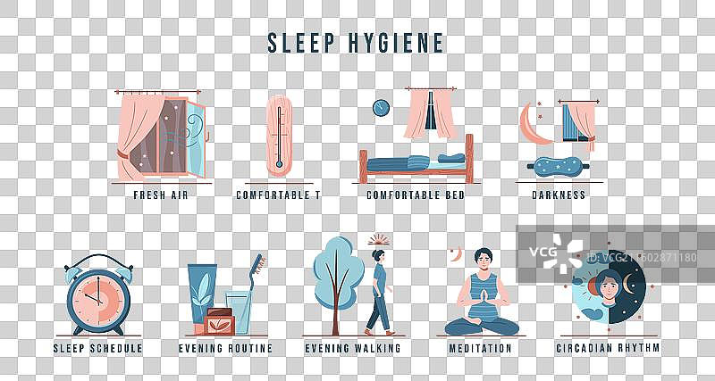 睡眠卫生技巧，助你睡个好觉图片素材