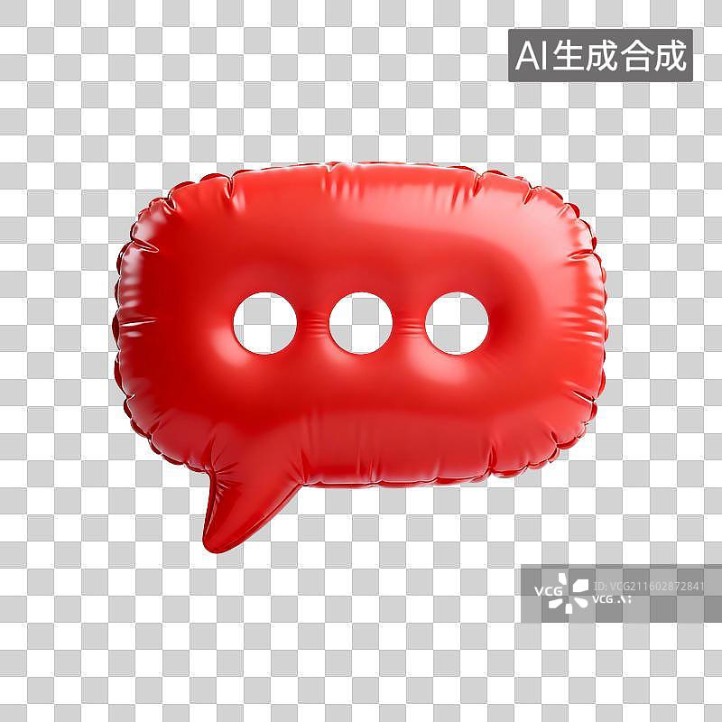 【AI数字艺术】3D渲染，充气膨胀风格，气泡对话框与表情符号，沟通联系，购物节，促销，免抠元素图片素材