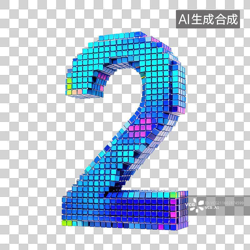 【AI数字艺术】3D立体数字元素图片素材